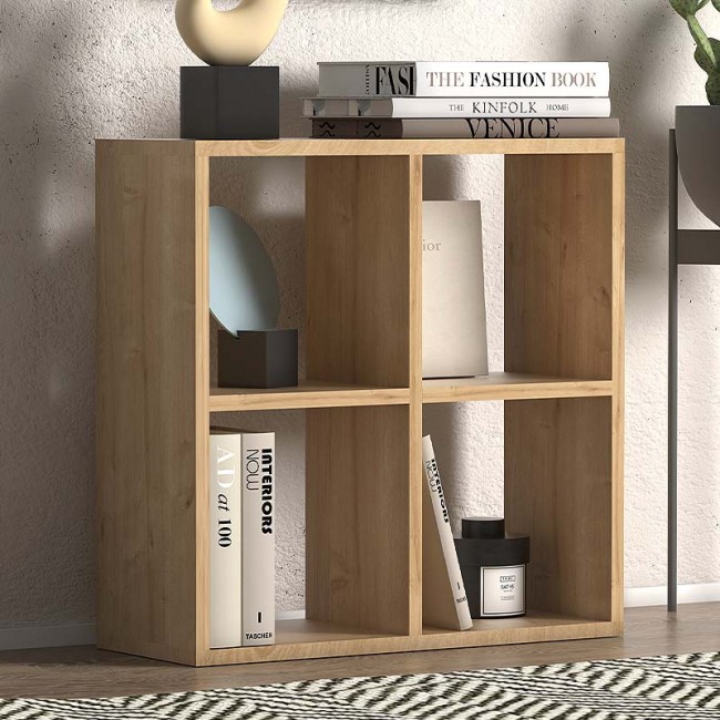 Βιβλιοθήκη Cube Megapap από μελαμίνη χρώμα pine oak 60x23x60εκ.