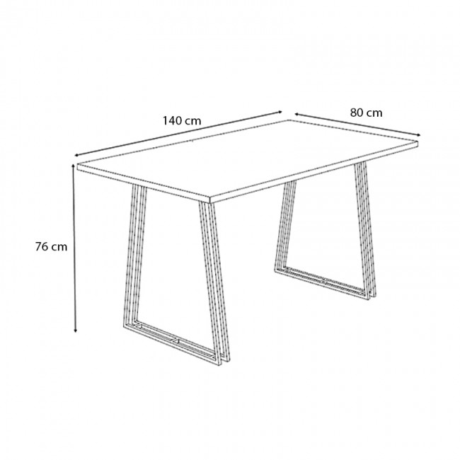 Τραπέζι Gable Megapap μεταλλικό - μελαμίνης χρώμα γκρι σκυροδέματος 140x80x76εκ.