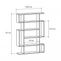 Βιβλιοθήκη μελαμίνης Clint Megapap χρώμα sonoma - ανθρακί 108x25x161εκ.