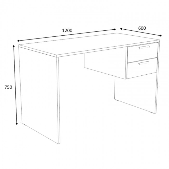 Γραφείο εργασίας Kada Megapap χρώμα λευκό 120x60x75εκ.