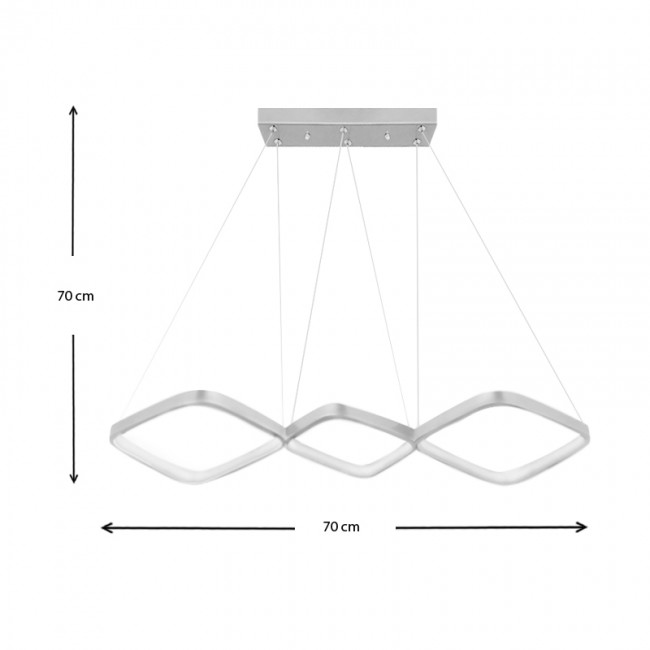 Φωτιστικό οροφής Led Eugene Megapap μεταλλικό χρώμα λευκό 90x32x36εκ.