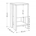 Κομοδίνο Ema Megapap χρώμα sapphire oak - λευκό 30x30x55εκ.