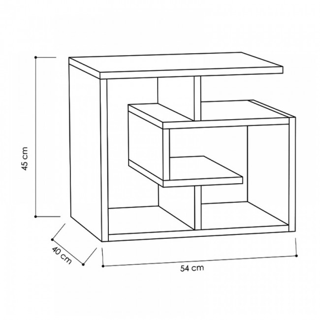 Βοηθητικό τραπεζάκι Labirent Megapap από μελαμίνη χρώμα φυσικό οξιάς 54x40x45εκ.