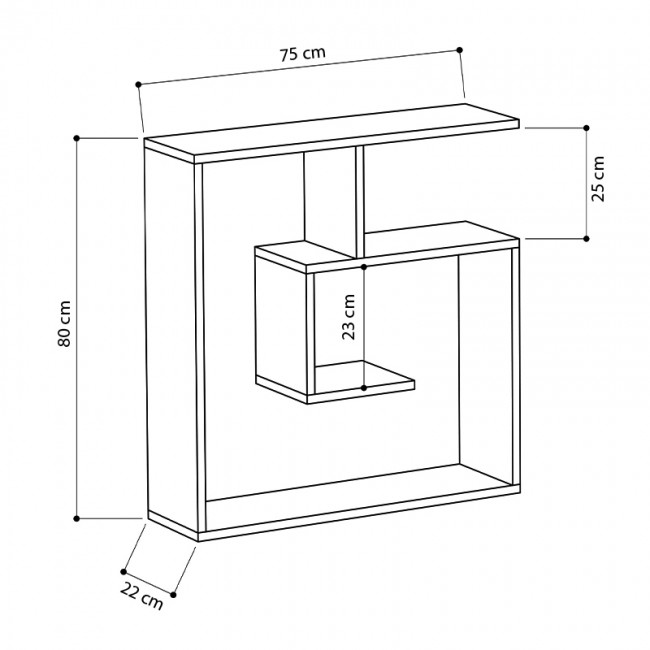 Ραφιέρα τοίχου Laby Megapap μελαμίνης χρώμα λευκό 75x22x80εκ.