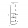 Βιβλιοθήκη μελαμίνης Oppa Megapap χρώμα λευκό 60x22x162εκ.