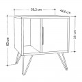 Κομοδίνο μελαμίνης Glynn Megapap χρώμα λευκό 50,2x44,6x60εκ.