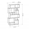 Βιβλιοθήκη μελαμίνης Karmato Megapap χρώμα ανθρακί 96x25,5x168,5εκ.