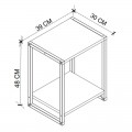 Κομοδίνο Gina Megapap χρώμα sapphire oak - μαύρο 39x30x48εκ.