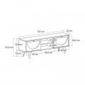 Έπιπλο τηλεόρασης Aureta Megapap χρώμα λευκό - sapphire oak 150x35x52,8 εκ.