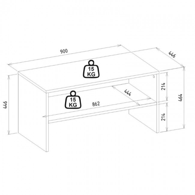 Τραπεζάκι σαλονιού Eleva Megapap χρώμα sapphire oak 90x44,6x46,4εκ.