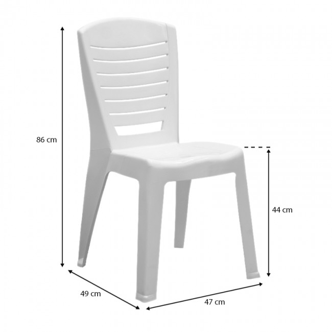 Καρέκλα πολυπροπυλενίου Tabia Megapap χρώμα λευκό 47x49x86εκ.