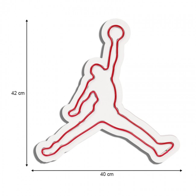Φωτιστικό LED Neon "Basketball" Megapap χρώμα κόκκινο 40x2x42εκ.