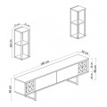 Σύνθεση τηλεόρασης Goldline Megapap χρώμα λευκό - χρυσό 180x30x48εκ.