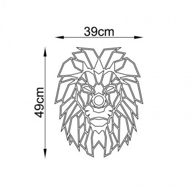 Απλίκα τοίχου Lion Megapap E27 μεταλλική χρώμα μαύρο 39x12x49εκ.