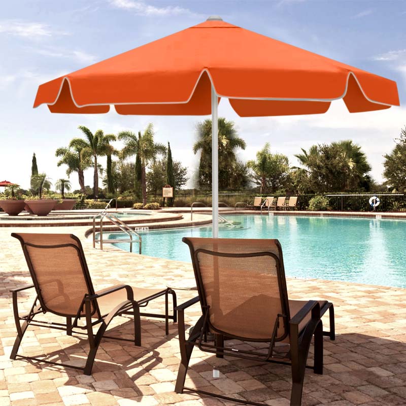 Umbrella with metal frame professional quality and fabric in orange color Ø2m