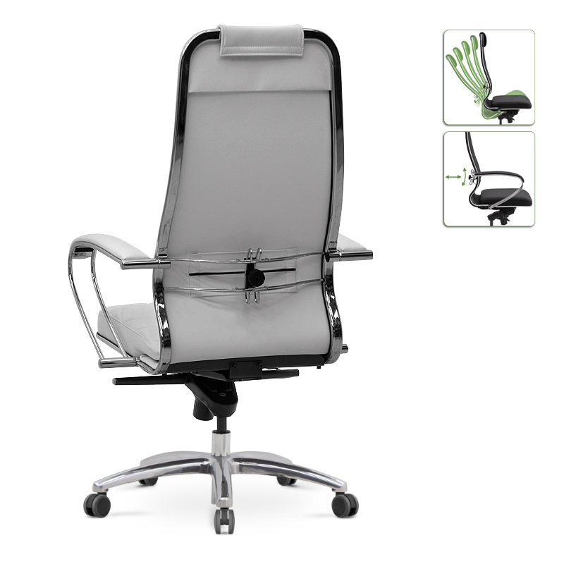 Samurai-9 Megapap ergonomic office chair by Pu in white color 70x70x120/130cm.