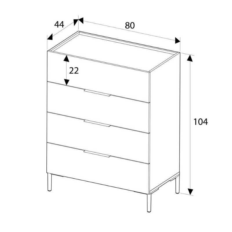 Συρταριέρα Oryana Megapap χρώμα καρυδί 80x44x104εκ.