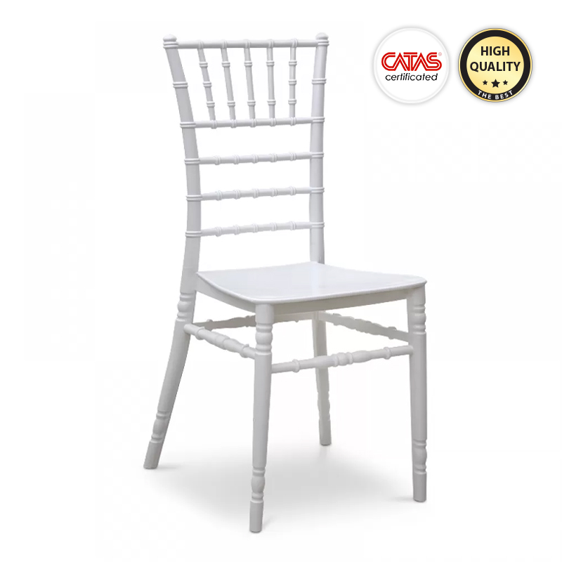 Tiffany Megapap PP catering chair in white color 40x40,5x91cm.