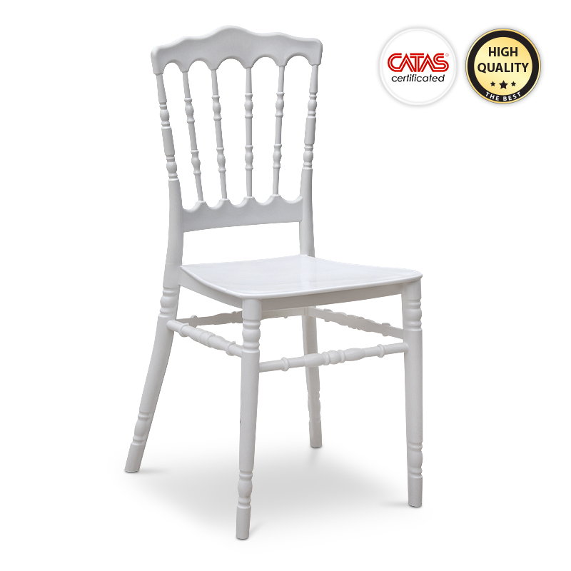 Napoleon Megapap polypropylene chair in white color 40x40,5x89cm.