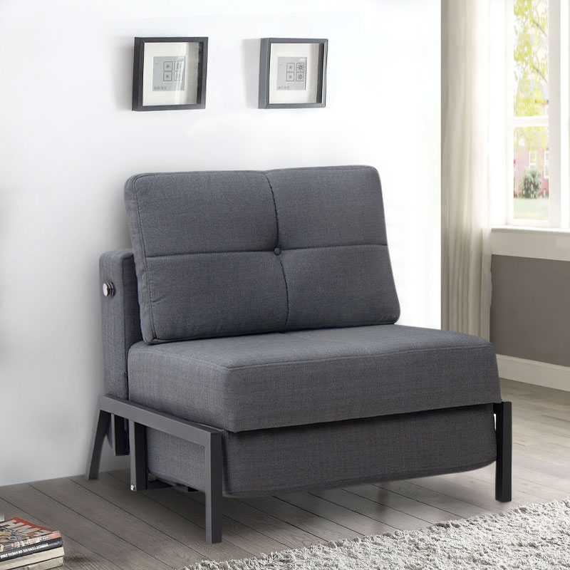 Lombardy Megapap two-seater fabric armchair - bed in anthracite color ...