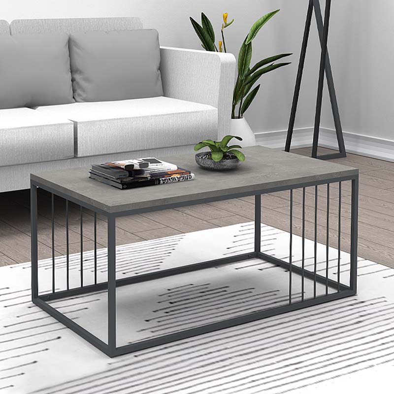 Halbert Megapap metallic - melamine coffee table in grey - anthracite color 90x50x40cm.
