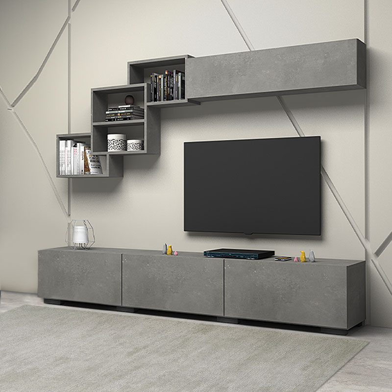 Free Megapap melamine TV unit in grey - beton grey color 210x35x38cm.