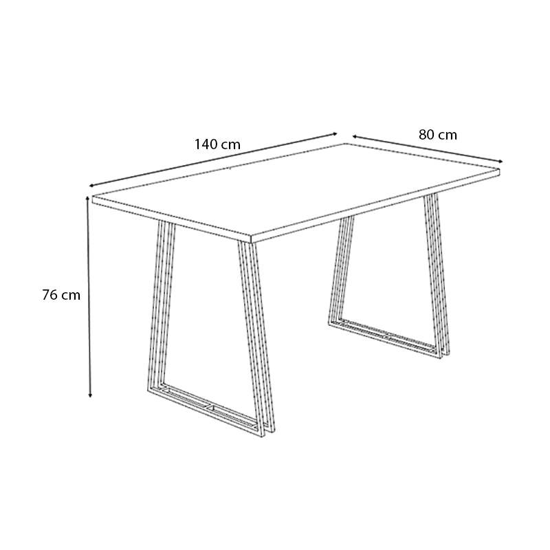 Τραπέζι Gable Megapap μεταλλικό - μελαμίνης χρώμα γκρι σκυροδέματος 140x80x76εκ.