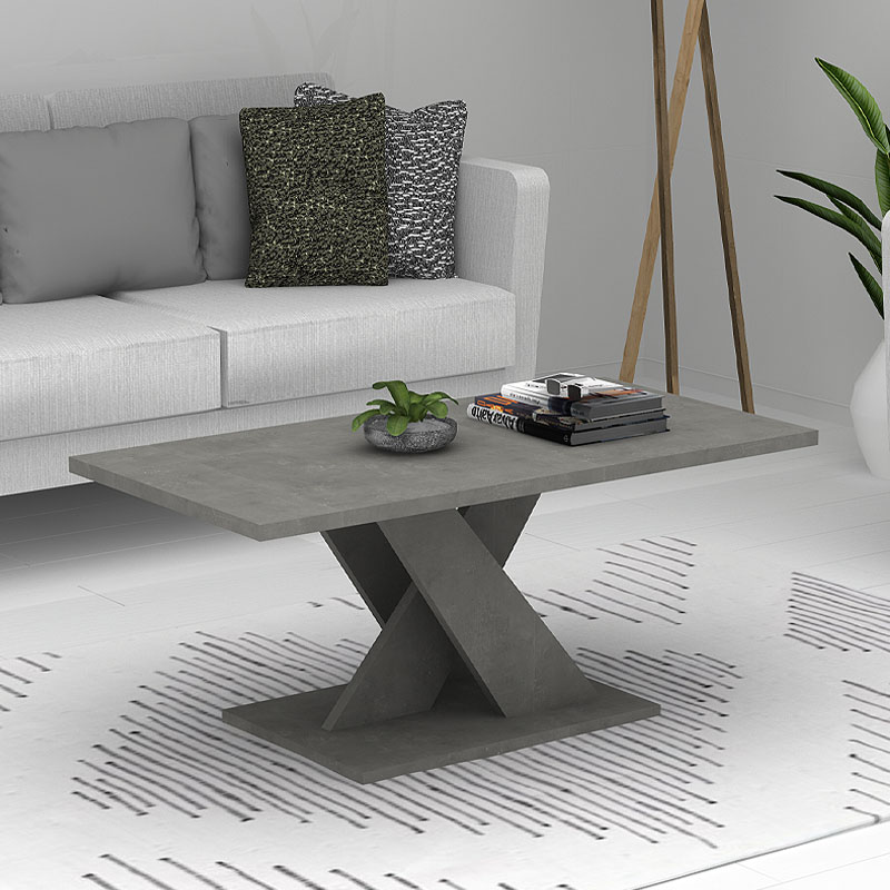 Marcello Megapap melamine coffee table in anthracite color 110x55x48cm.