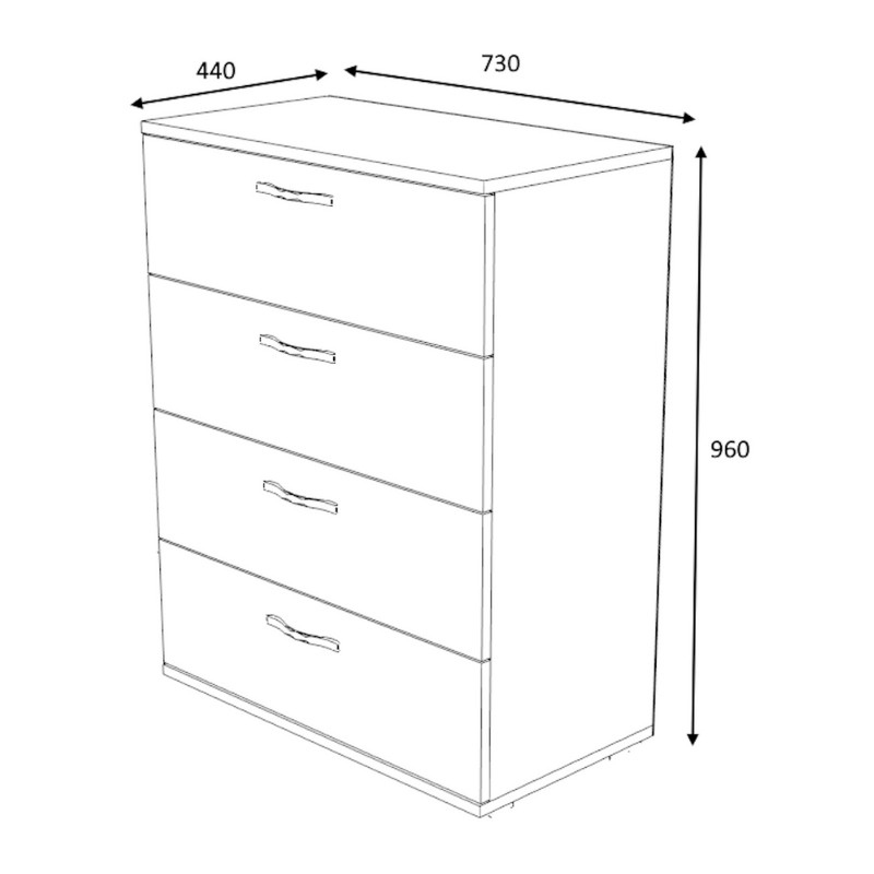 Συρταριέρα Velika Megapap χρώμα καρυδί 73x44x96εκ.