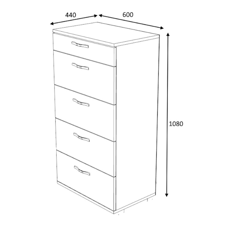 Συρταριέρα Helia Megapap χρώμα καρυδί 60x44x108εκ.