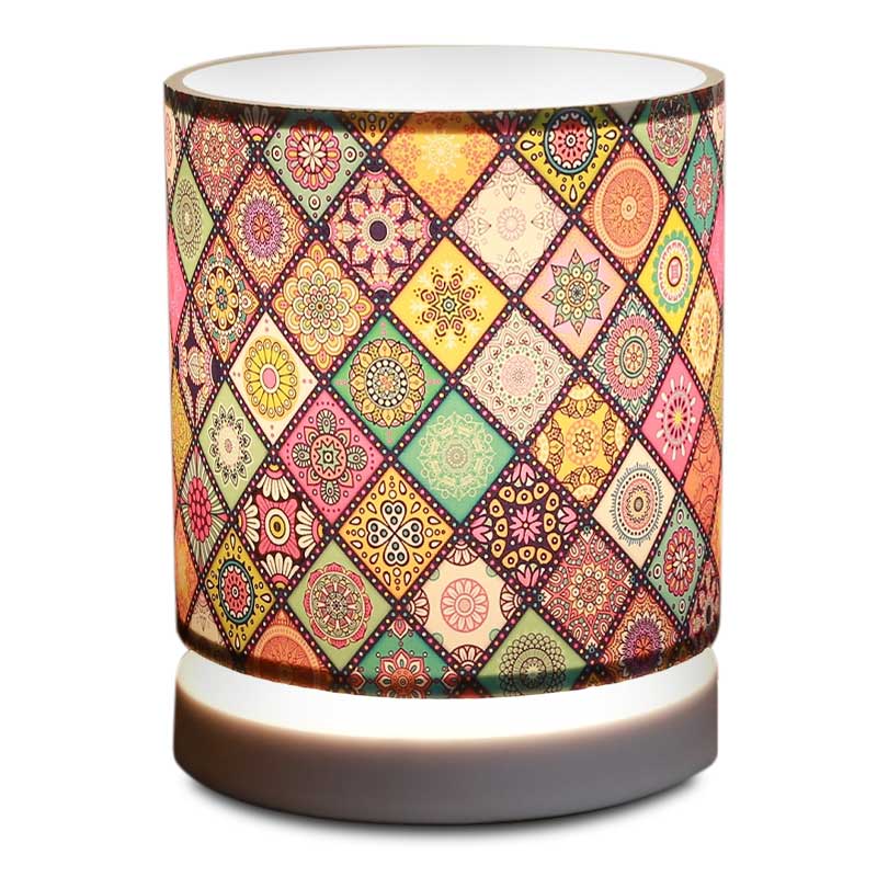 Hassard Megapap fabric/Mdf table lamp in colourful/white color 15x16x22cm.
