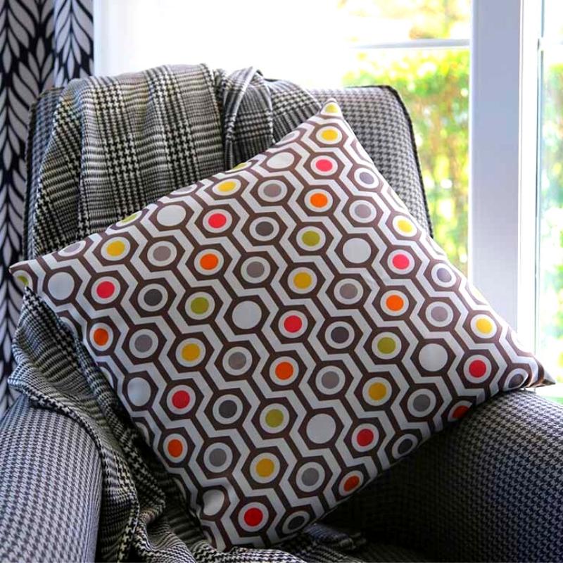 Bono Megapap cotton sofa pillow with zipper in multi-colored color 50x50xcm.
