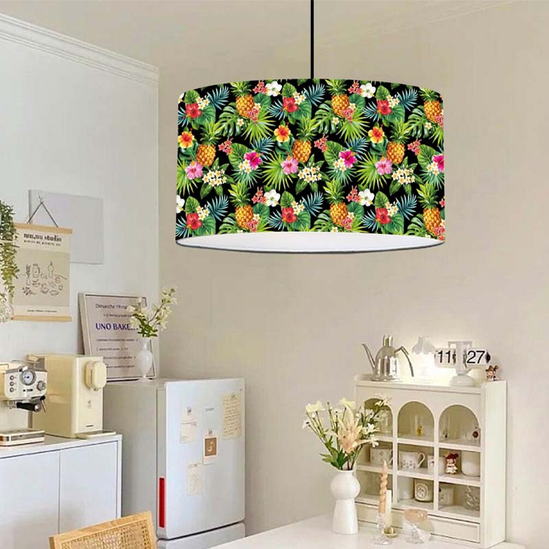 Alamea Megapap E27 fabric ceiling lamp multicolor floral Φ38x70cm.