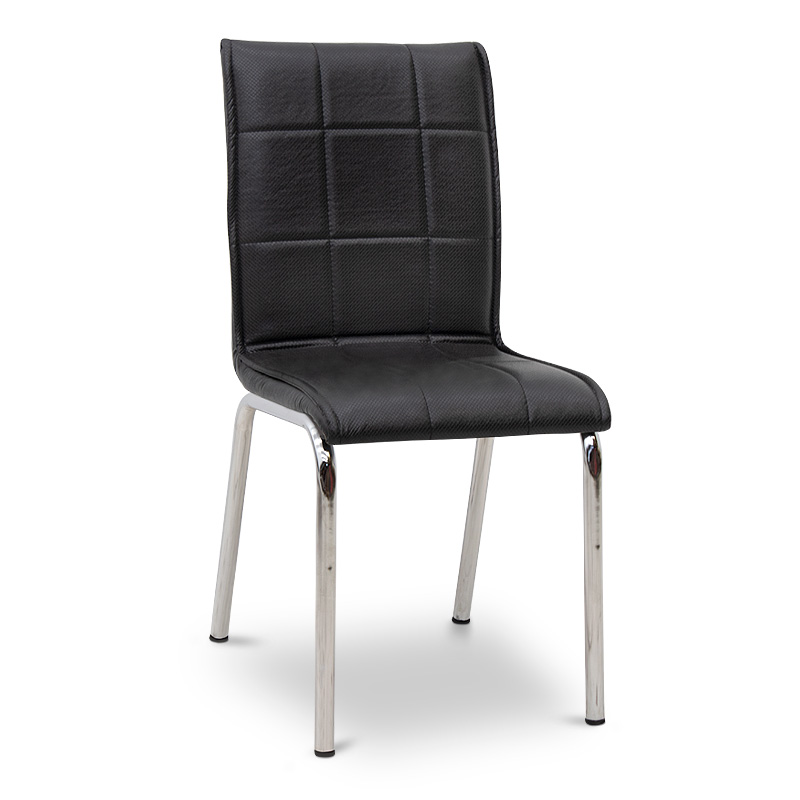 Pitt Megapap Pu/metallic dining chair in black color 39x51x88cm.