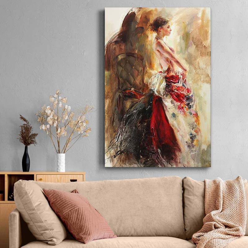"Elegant Woman" Megapap painting on canvas digital printing 60x90x3cm.