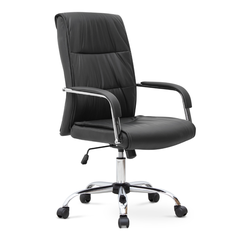 Matteo Megapap office chair PU leather in black color 60x66x105/115cm.