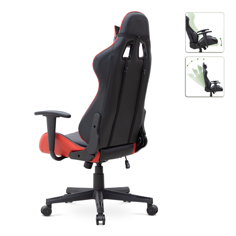 Alonso Megapap PU leather office gaming chair in red -black color 67x70x125/135cm.