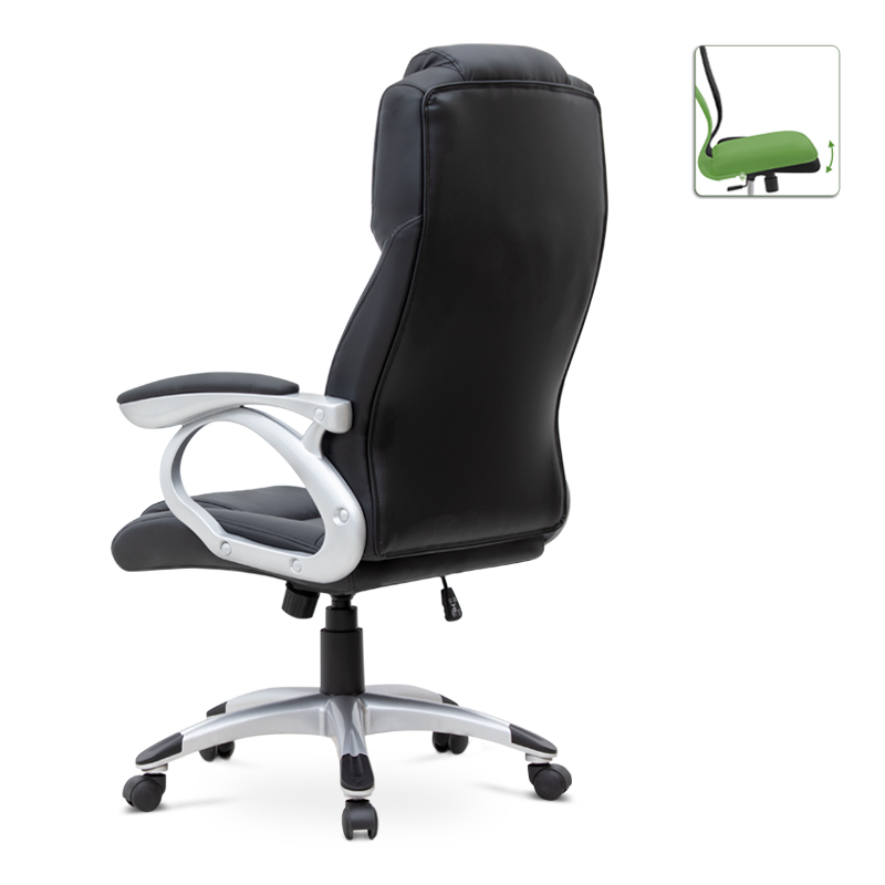 Luca Megapap office chair PU leather in black color 65x60x118/128cm.