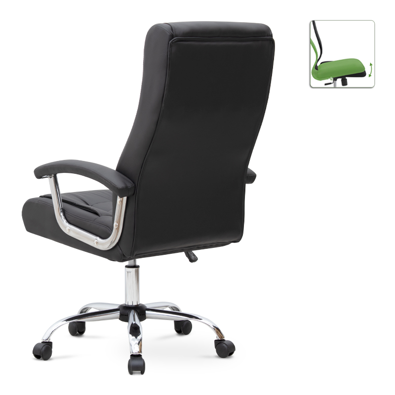 Vision Megapap office chair PU leather in black color 63x70x112/120cm.