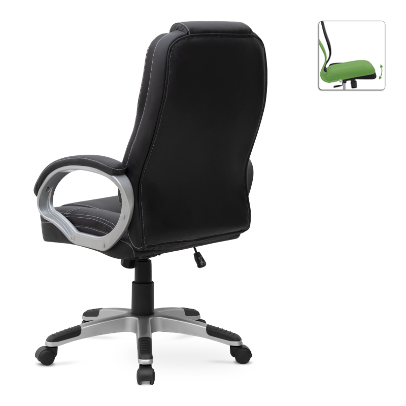Robie Megapap office chair PU leather in black color 64x62x108/118cm.