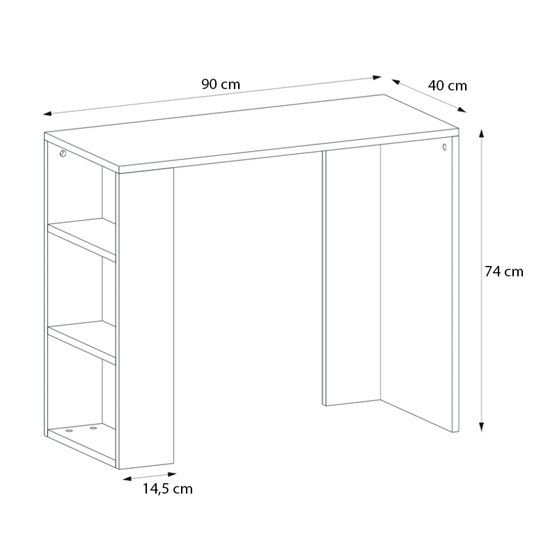 Γραφείο εργασίας Netenia Megapap από μελαμίνη χρώμα sapphire oak 90x40x74εκ.