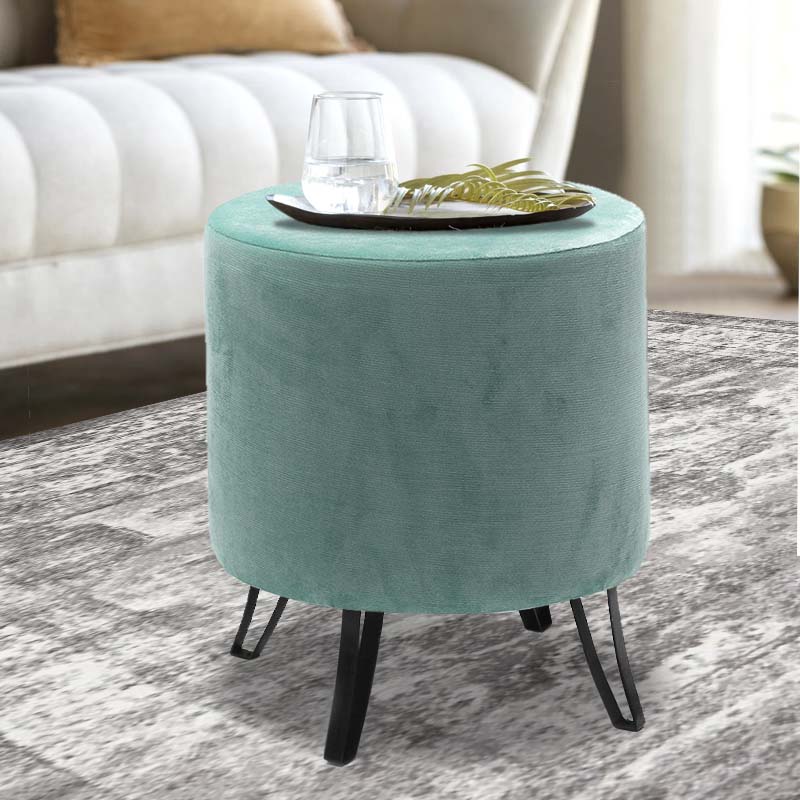 Carmen Megapap velvet stool in mint color 40x40x40cm.