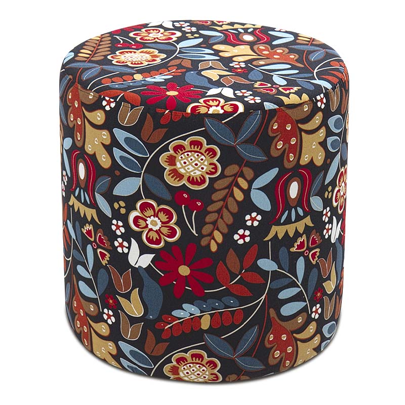 Dalbi Megapap cylinder fabric stool in multicolor color 40x40x40cm.
