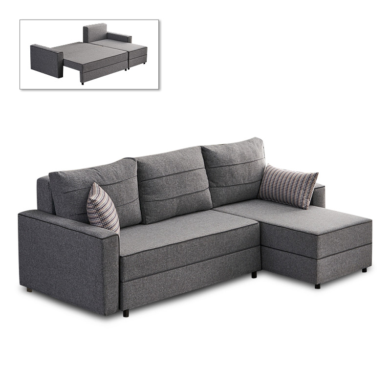 Ece Megapap fabric right corner sofa in grey color 242x150x88cm.