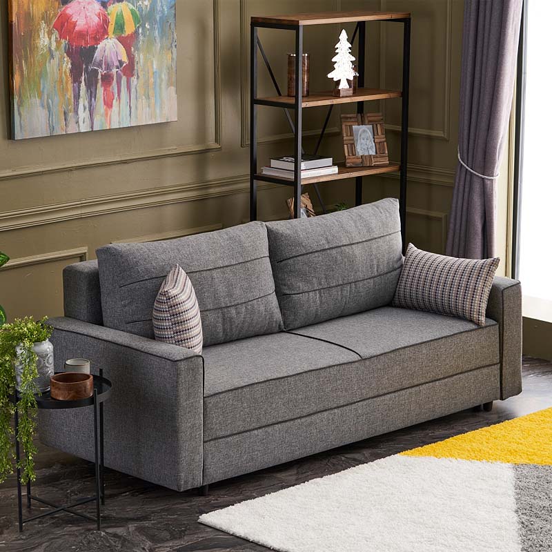 Ece Megapap fabric sofa three - seater in grey color 215x90x88cm.