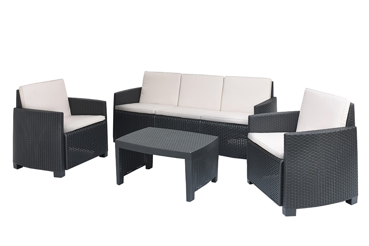 Stromboli garden lounge set of four pieces of polypropylene in anthracite color